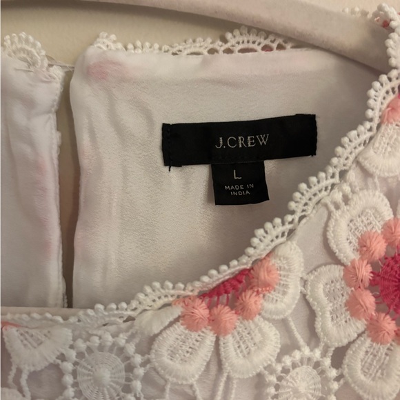 J.Crew Mosaic Floral Lace Crochet Blouse Women’s Size Large - Picture 4 of 4